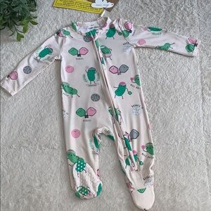 NWT Angel Dear Pink Pickleball Footie 3-6M